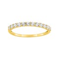 Media de alianza oro amarillo 9K con 12 circonitas en garras
