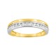 Anillo de oro bicolor 9 KT con ristra de circonitas