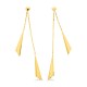 Brincos em ouro amarelo 18K 2 fios e 2 cones dourados