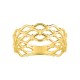 Anillo trenzado y calado de oro amarillo 9K
