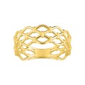 Anillo trenzado y calado de oro amarillo 9K