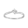 Anillo de oro blanco 9K con circonita