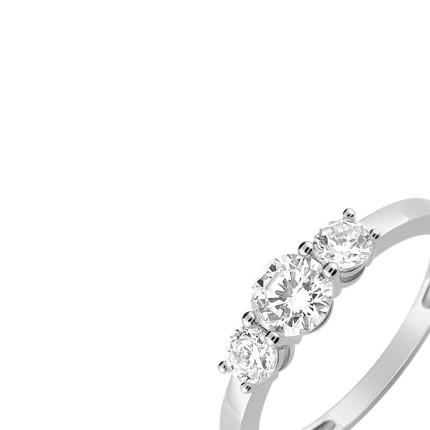 Anillo de oro blanco 9 Kt con 3 circonitas