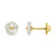 Pendientes de oro amarillo 9K flores nacar blancas