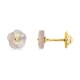 Pendientes de oro amarillo 9K flores nacar rosadas