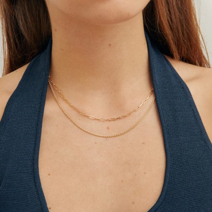 Colar em ouro amarelo 18K espigão de 1.4 mm