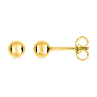 Brincos em ouro amarelo 18K. modelo bola 4 mm