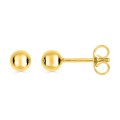 Brincos em ouro amarelo 18K. modelo bola 4 mm