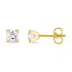 Brincos em ouro amarelo 18K 4 garras e zircónia