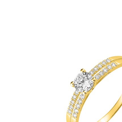 Anel em ouro amarelo 9k com zircónia quadrada Oro Vivo