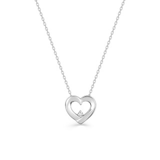 Collar de plata con corazón con circonita Oro Vivo