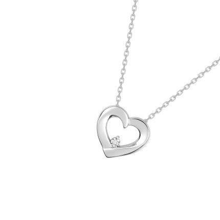 Collar de plata con corazón con circonita Oro Vivo