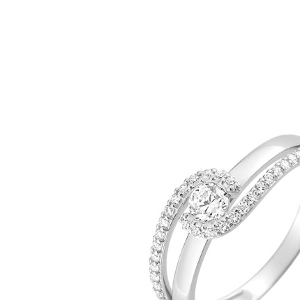 Anel em ouro branco 9k com zircónia 0.06