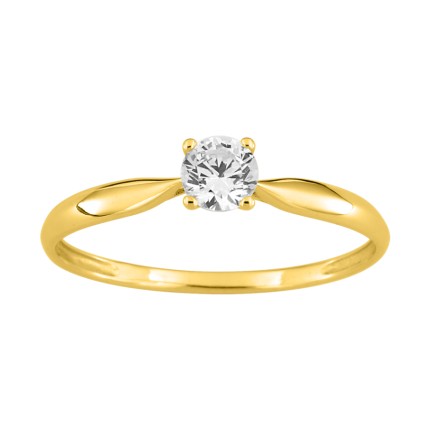 Anel em ouro amarelo 9k solitário com zircónia Oro Vivo