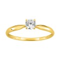 Anel em ouro amarelo 9k solitário com zircónia Oro Vivo