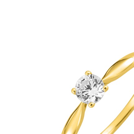 Anillo de oro amarillo 9k solitario con circonita Oro Vivo