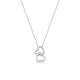 Colar em prata 2 corações com zircónia 40+3CM