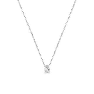 Colar em ouro branco 18K com pendente de diamante de 0.15 ct