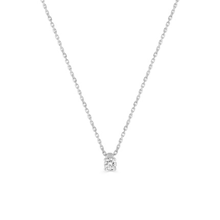 Colar em ouro branco 18K com pendente de diamante de 0.15 ct
