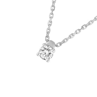Collar de oro blanco 18K con colgante de diamante de 0.15 ct