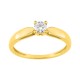 Anel em ouro amarelo 9k solitário com diamante 0.20 ct