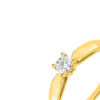 Anillo de oro amarillo 9K solitario con diamante 0.20 ct