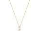 Colar em ouro amarelo 9K e pendente oval com zircónia