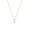 Collar de oro amarillo 9K y colgante oval con circonita