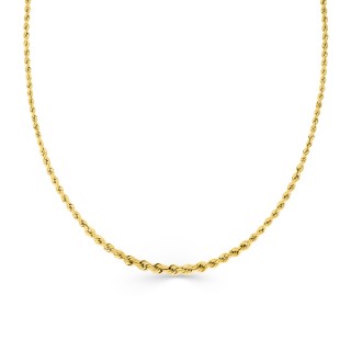 Collar hueco oro amarillo 18k centro 4 mm