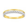 Doble Set Alianzas Oro Bicolor 9K y circonitas
