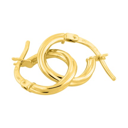 Argolas entrelaçadas em ouro amarelo 9 kt de 8x 2mm