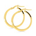 Pendientes de aro de oro amarillo 9K planas de 3x1.5x20 mm