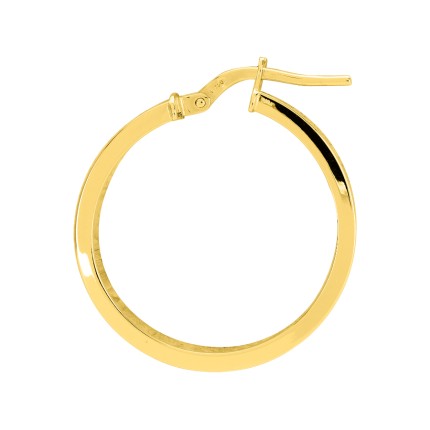 Brincos de argola planos em ouro amarelo 9K 3x1.5x20 mm