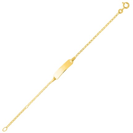 Pulsera de oro amarillo 9K de identidad para bebé de 13CM