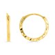 Pendientes de aro de oro amarillo 18 K lapidado tubo de 6 mm