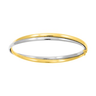 Pulsera de oro bicolor 9 KT de rígida