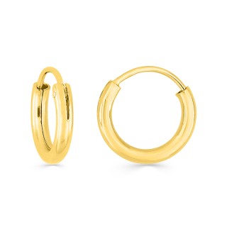 Brincos de aro plaqueados a ouro 12MM X 2MM