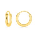 Brincos de aro plaqueados a ouro 12MM X 2MM