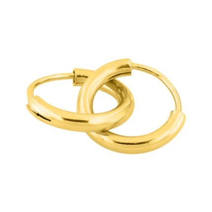 Brincos de aro plaqueados a ouro 12MM X 2MM