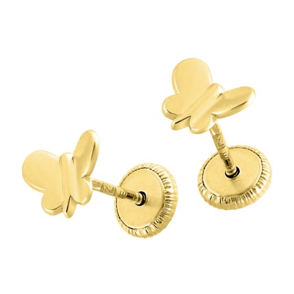 Pendientes de oro amarillo de 18K mariposas doradas