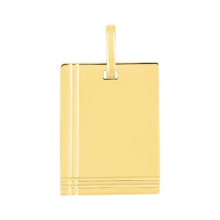 Colgante de oro amarillo 9K con placa rectangular