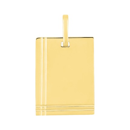 Pendente em ouro amarelo 9K com placa retangular