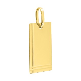 Colgante de oro amarillo 9K con placa rectangular