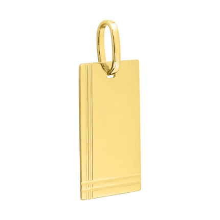 Colgante de oro amarillo 9K con placa rectangular