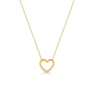 Colar em ouro amarelo 9K com pendente de coração