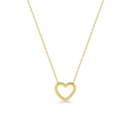 Colar em ouro amarelo 9K com pendente de coração