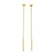 Brincos pendentes de fio  em ouro amarelo 18K