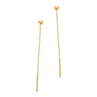 Pendientes de oro amarillo de 18K colgantes de cadenas