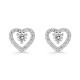 Pendientes de plata con corazón circonita