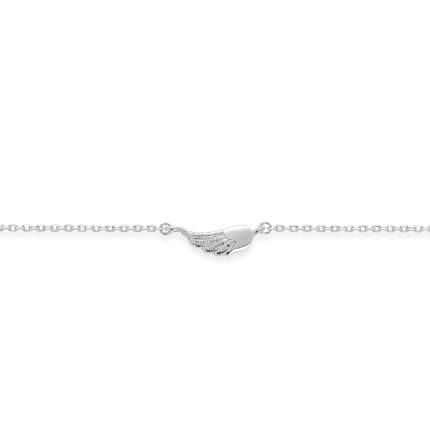 Pulseira em prata com asa 15+2CM